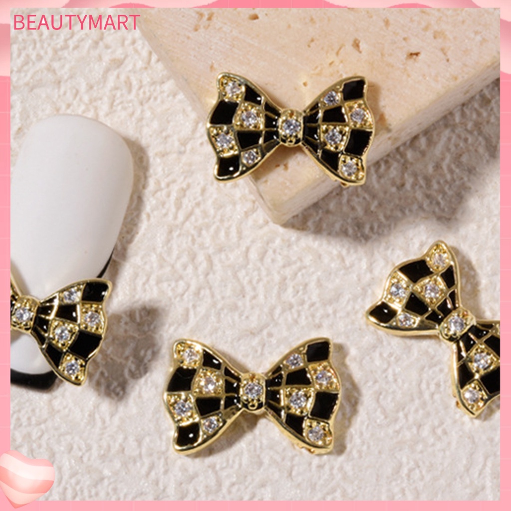 Phụ Kiện Trang Trí Móng Tay Nghệ Thuật Hình Gấu Nơ Trái Tim Dễ Thương Bắt Mắt