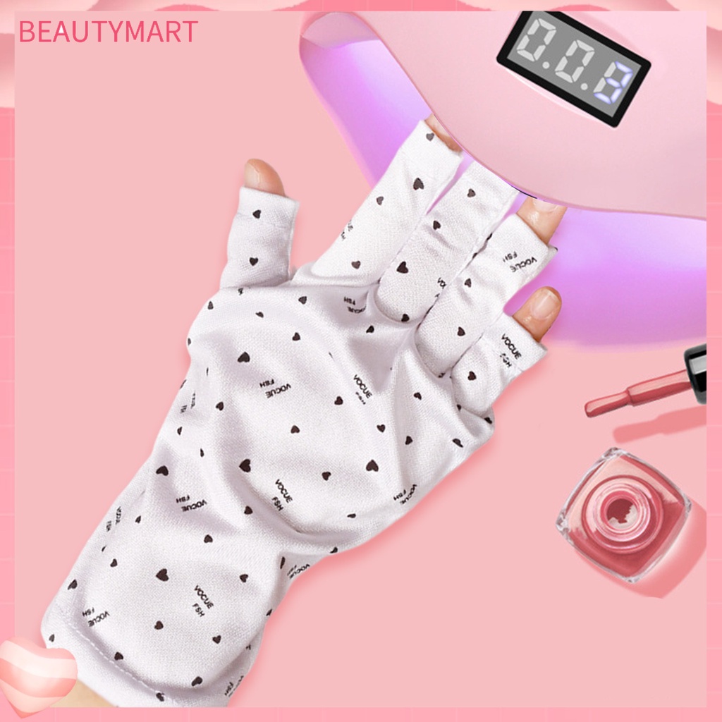 1 Đôi Găng Tay Sợi Polyester Siêu Mềm Thoáng Khí Chống Tia UV Bảo Vệ Ngón Tay Không Xơ Vải Chuyên Dụng Cho Salon Làm Móng