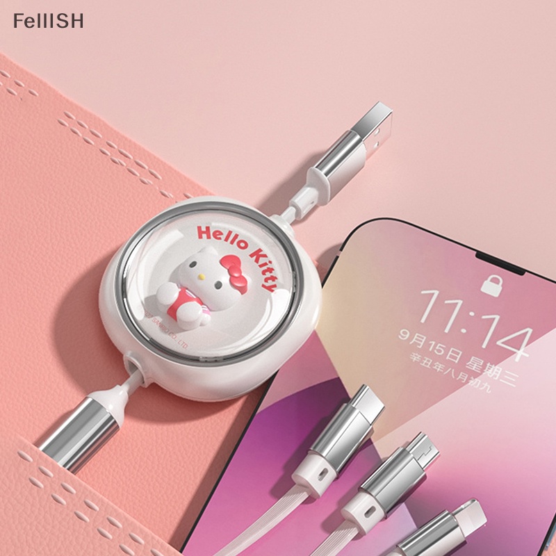 Dây Cáp Dữ Liệu Hình Sanrio Hellokitty Kuromi My Melody One-To-Three 439br