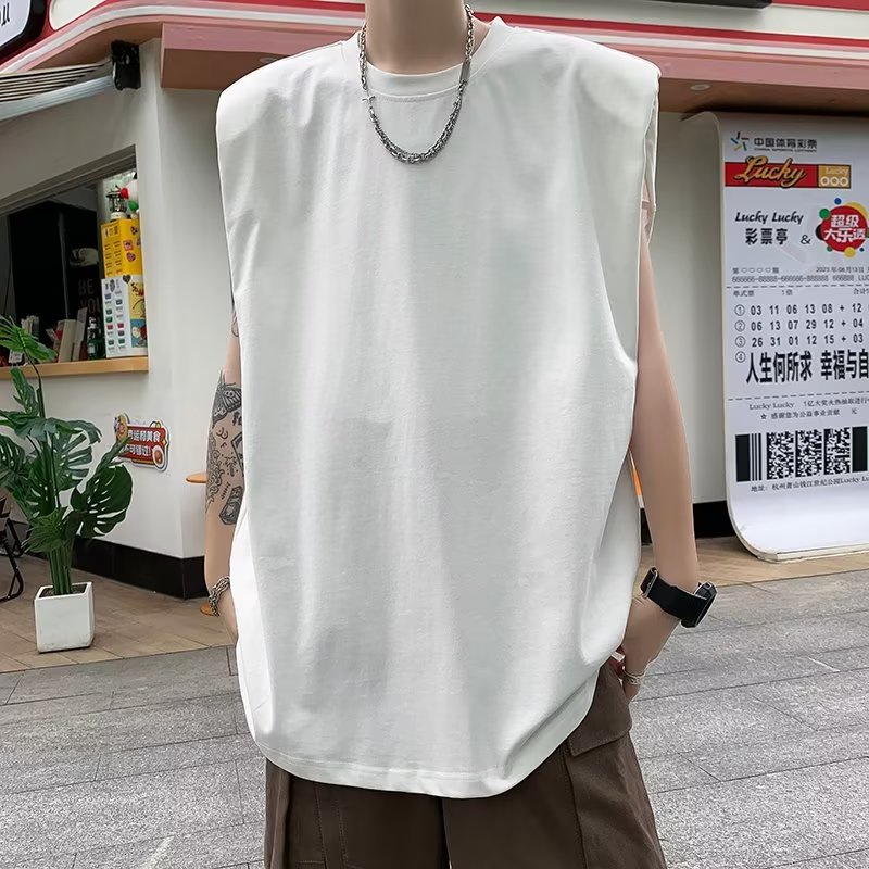 Áo Thun Cotton Sát Nách Dáng Rộng Phong Cách Bóng Rổ Hợp Thời Trang Mùa Hè Cho Nam