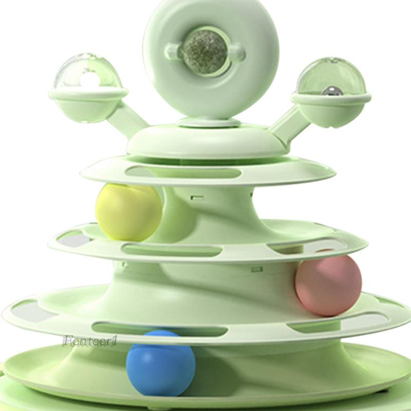 [Fenteer1] Đồ Chơi Xếp Hình Đường Ray Vòng Tròn 3 Lớp Vui Nhộn Cho Mèo Cưng