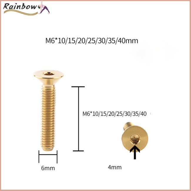 Ốc Vít Hợp Kim Titan TC4 / GR5 M6X10 / 15 / 20 / 25 / 30 / 35 Chuyên Dụng