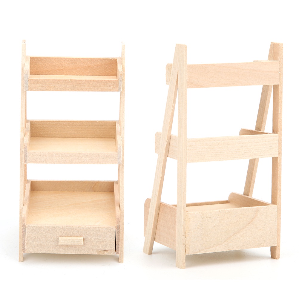 Giá Đỡ Chậu Hoa Bằng Gỗ Mini Tỉ Lệ 1: 12 Dùng Trang Trí Nhà Búp Bê