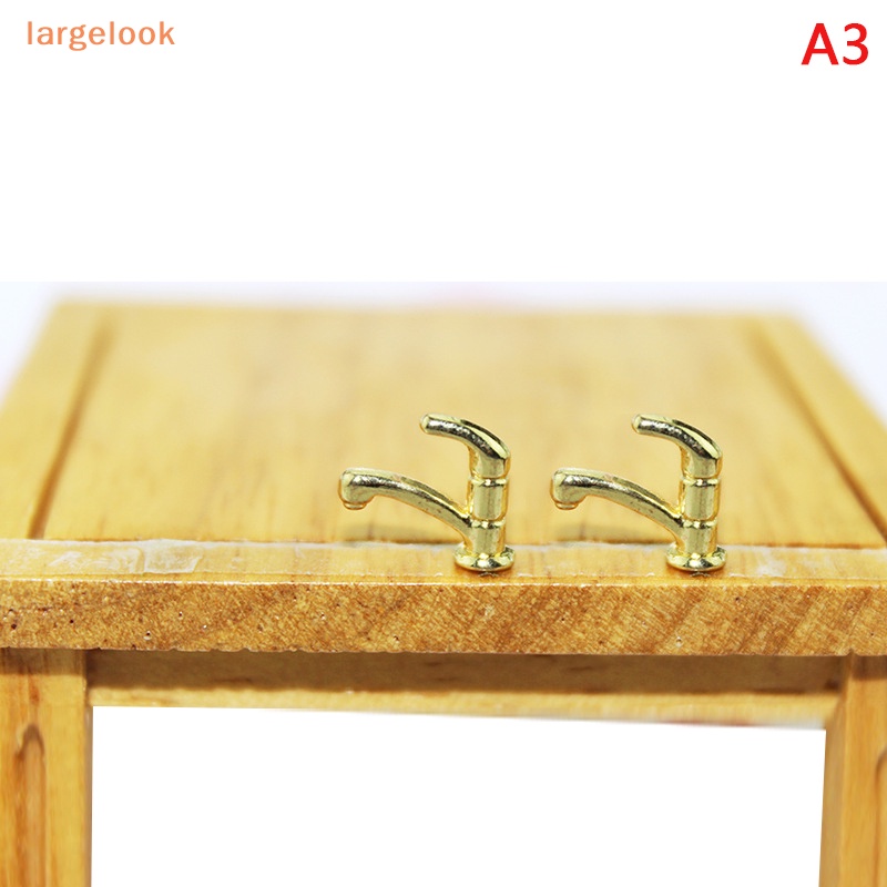 Bộ 2 Vòi Nước Bằng Hợp Kim Tỉ Lệ 1: 12 Dùng Trang Trí Nhà Búp Bê