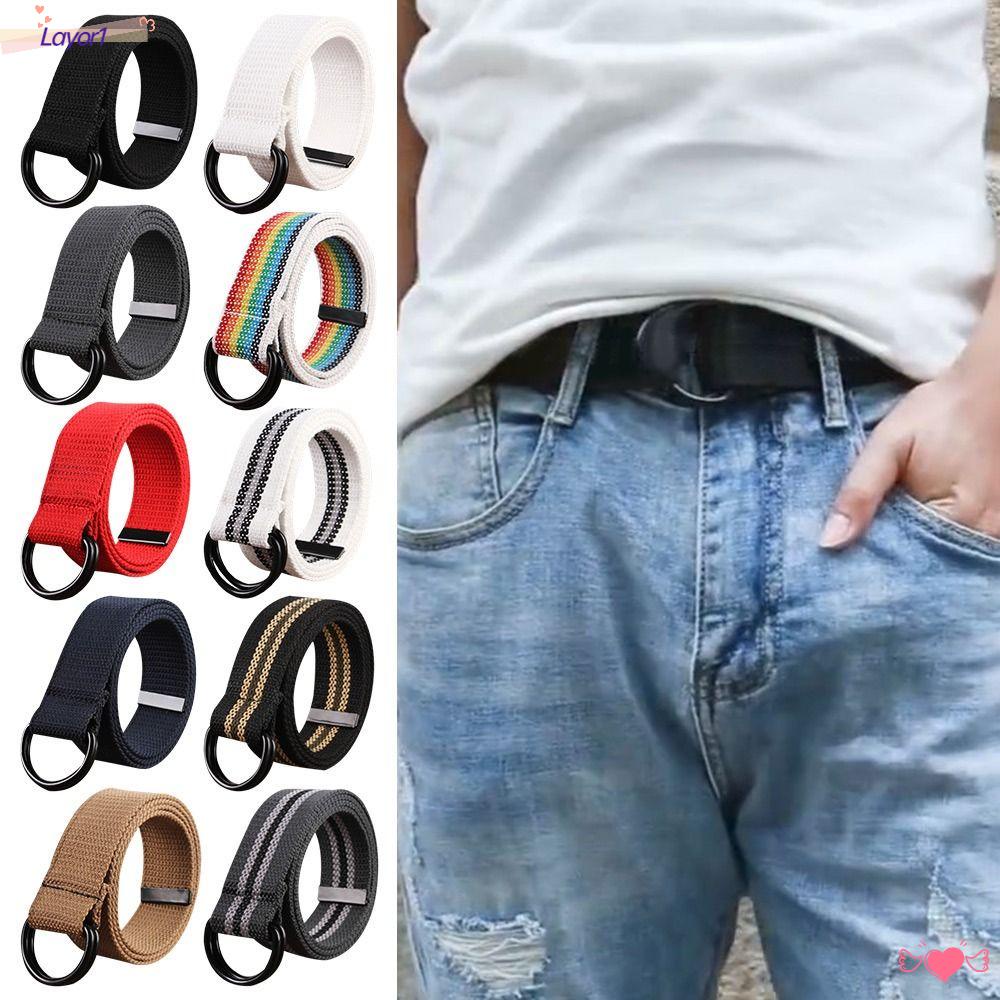 Thắt Lưng Bện Sợi Nylon LAYOR1 Khóa Đen Đơn Giản