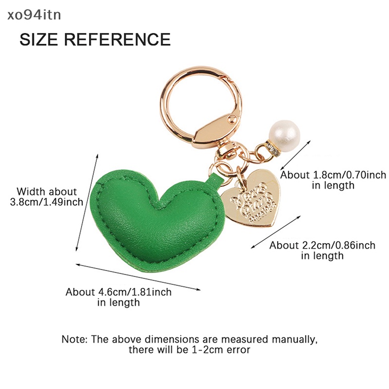 Móc Khóa Da PU Hình Trái Tim Nhiều Màu Sắc Sáng Tạo Cho Nữ