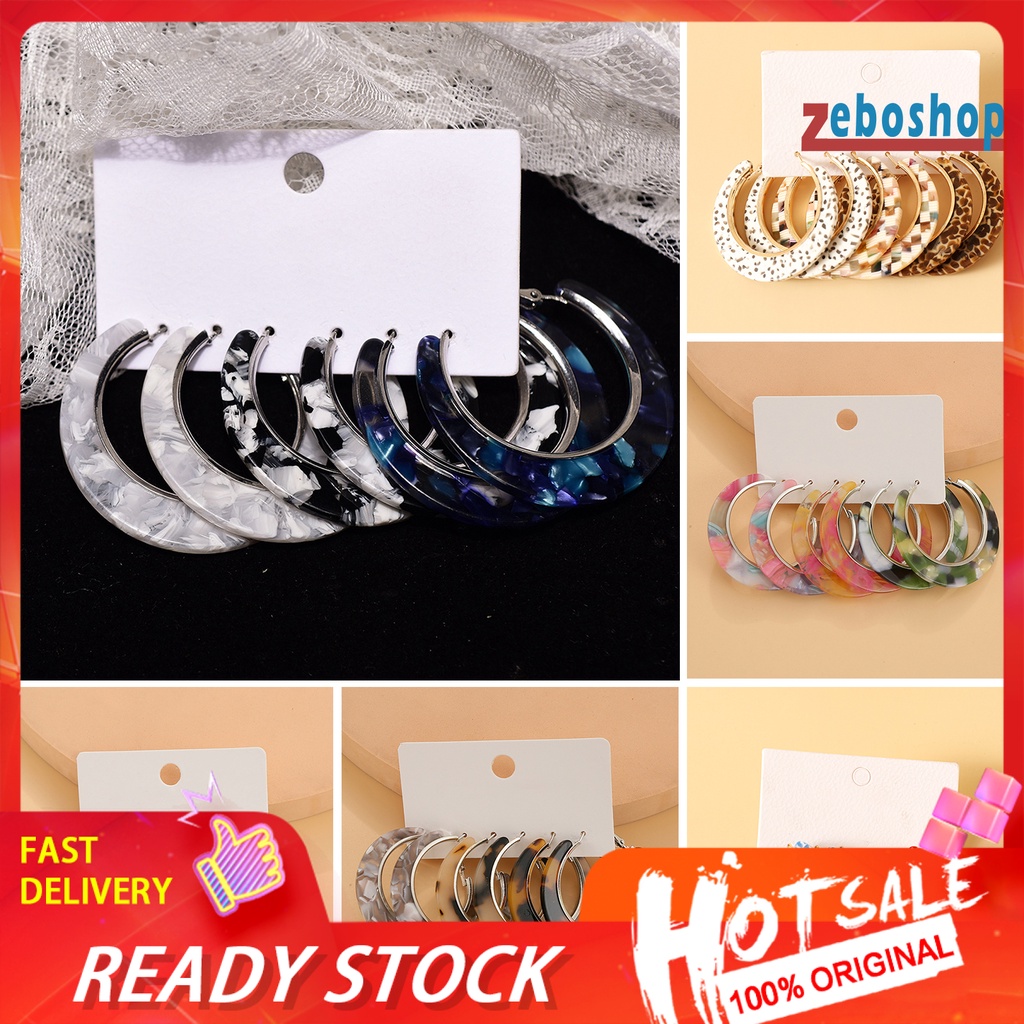 Bộ 3 Đôi Khuyên Tai Nữ Phong Cách Vintage Xinh Xắn