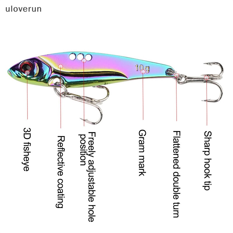 Uloverun 1 Mồi Câu Cá Rung Kim Loại Dài Nhiều Màu Sắc