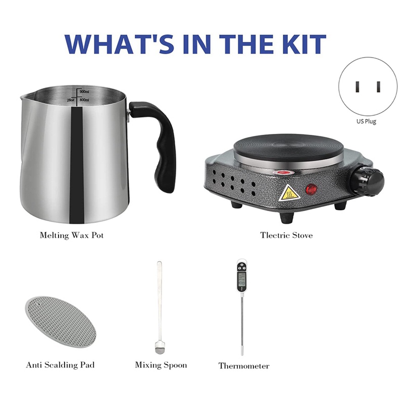 Bộ Dụng Cụ Làm Nến Bằng Kim Loại Diy Phích Cắm US Cho Người Mới Bắt Đầu