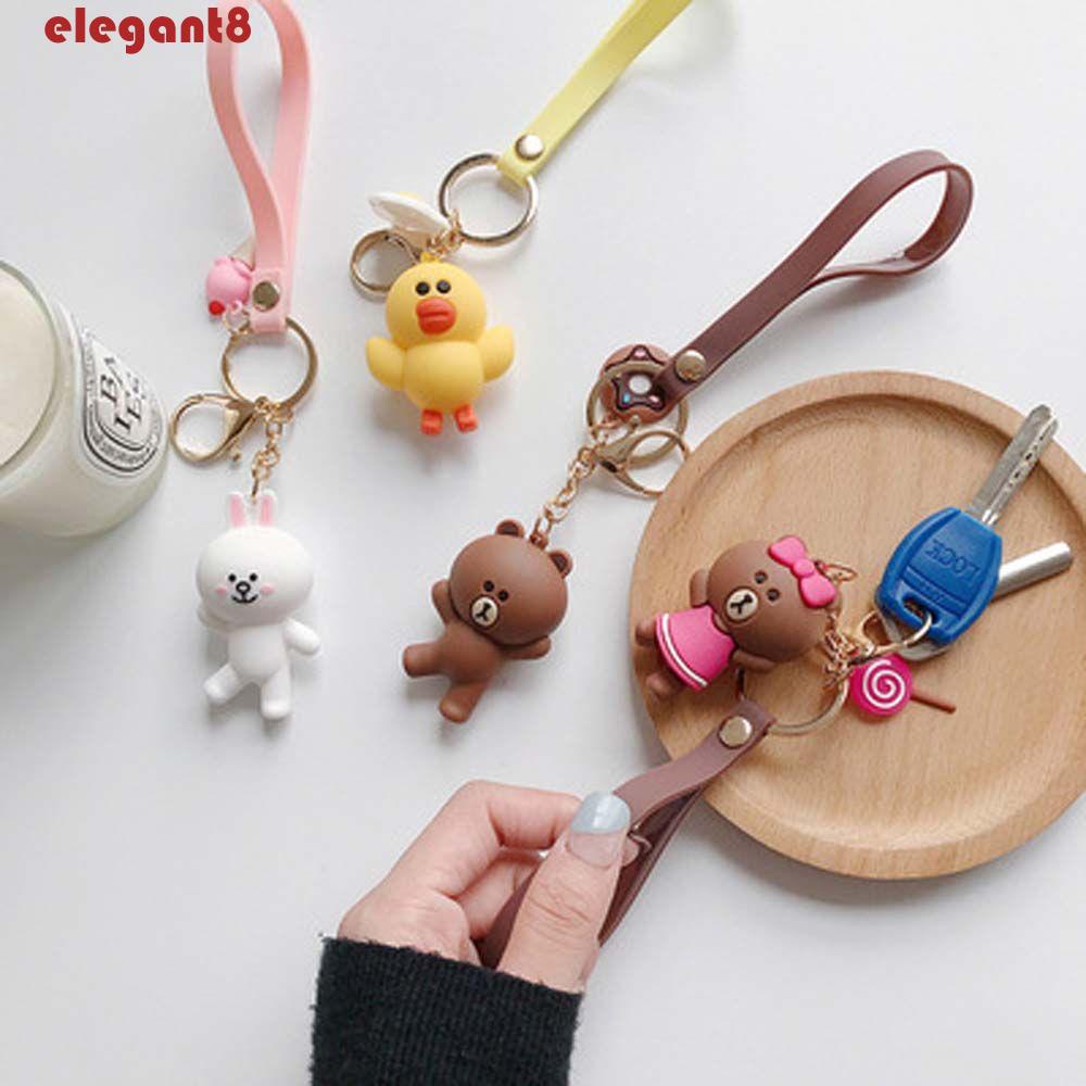 Móc Khóa Silicon Hình Gấu Dễ Thương Phong Cách Hàn Quốc