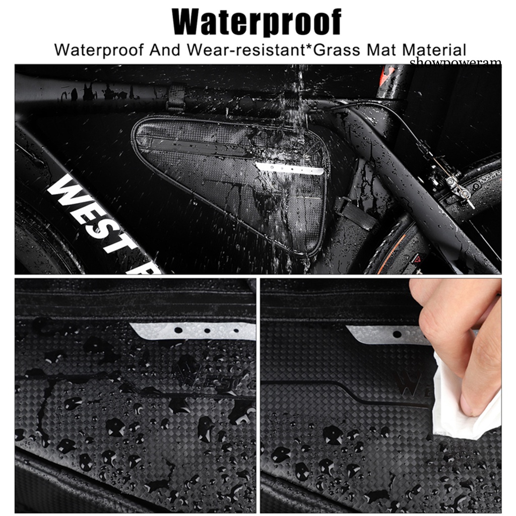 Túi Hình Tam Giác Giả Da Chống Va Chạm Dung Tích Lớn 1.7L Gắn Khung Xe Đạp