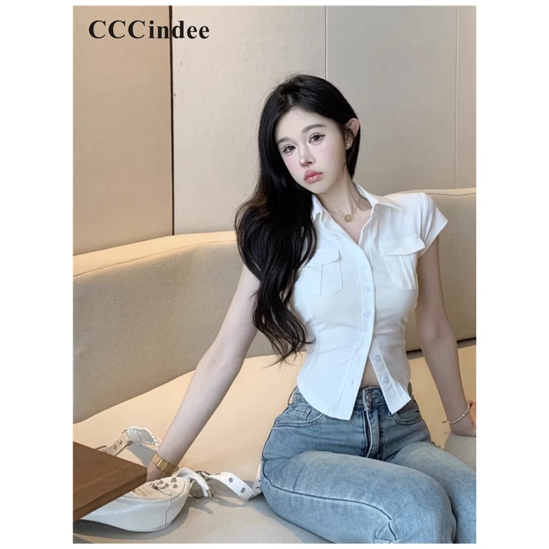 Áo Thun Polo Tay Ngắn Màu Trơn Dáng Ôm Thời Trang 2023 Dành Cho Bạn Nữ