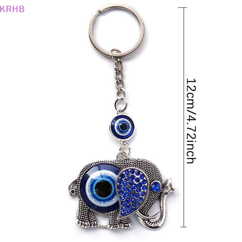 Móc Khóa Hình Voi Mắt Xanh Bằng Kim Loại Đính Đá Sáng Tạo Cho Nam Và Nữ Mới