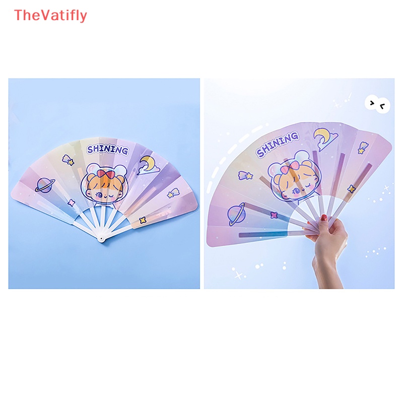 [Thevalifly] Quạt Xếp Cầm Tay Bằng Nhựa PP Nhỏ Dễ Thương Tươi Mới Và Sáng Tạo Phù Hợp Làm Quà Mùa Hè