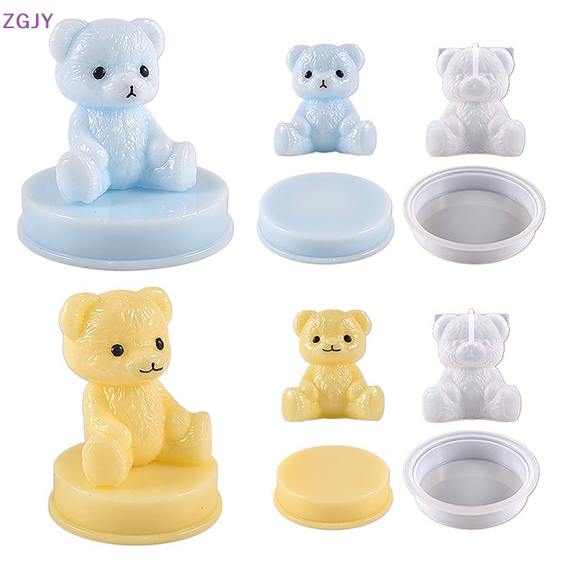 Khuôn Silicon Làm Đá / Xà Phòng Hình Gấu Cười 3D Diy Mới