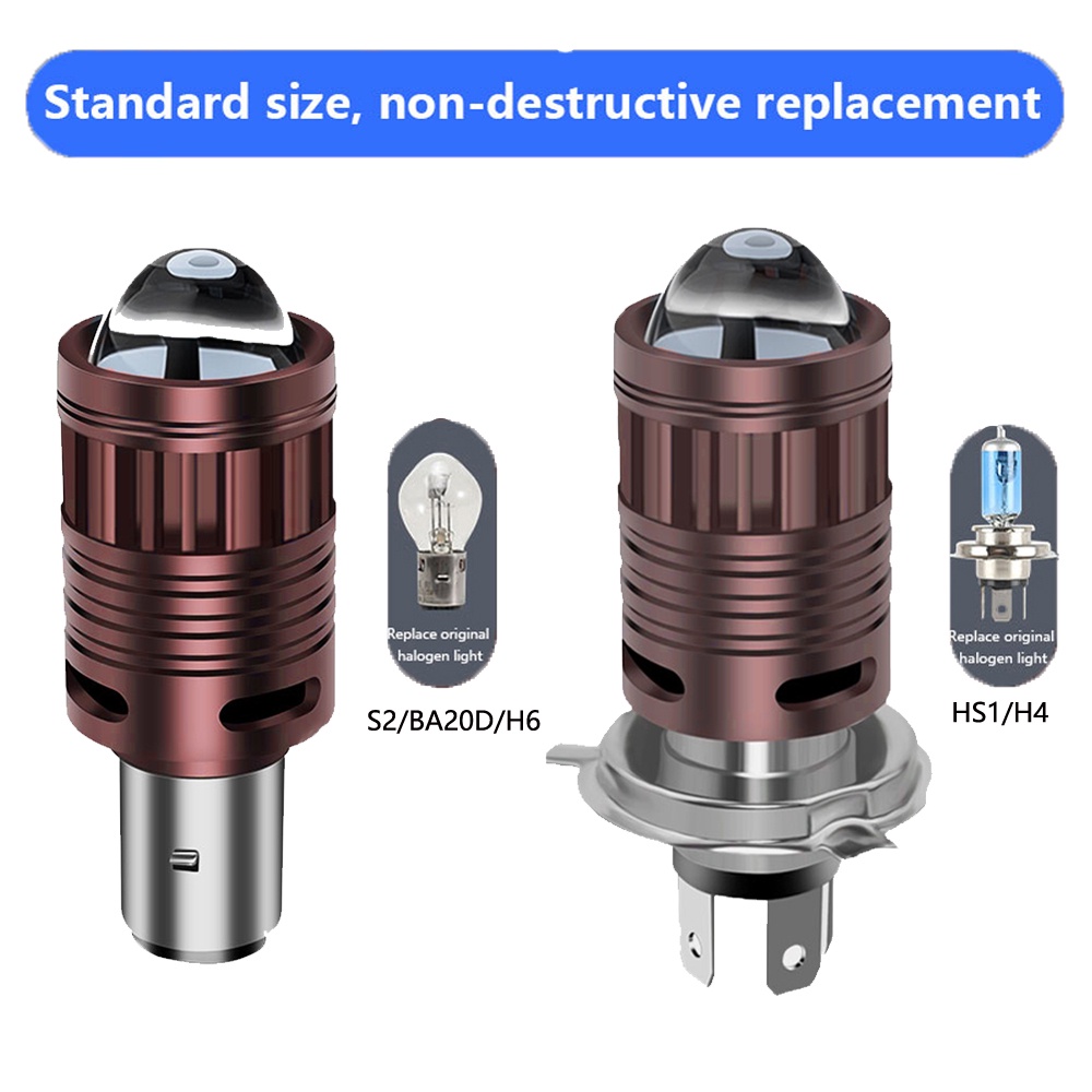 1 Đèn Pha Tích Hợp Quạt Làm Mát H4 HS1 T19 PX15D BA20D H6 HB2 20W 12V-80V Ánh Sáng Trắng / Vàng Cho Xe Mô Tô