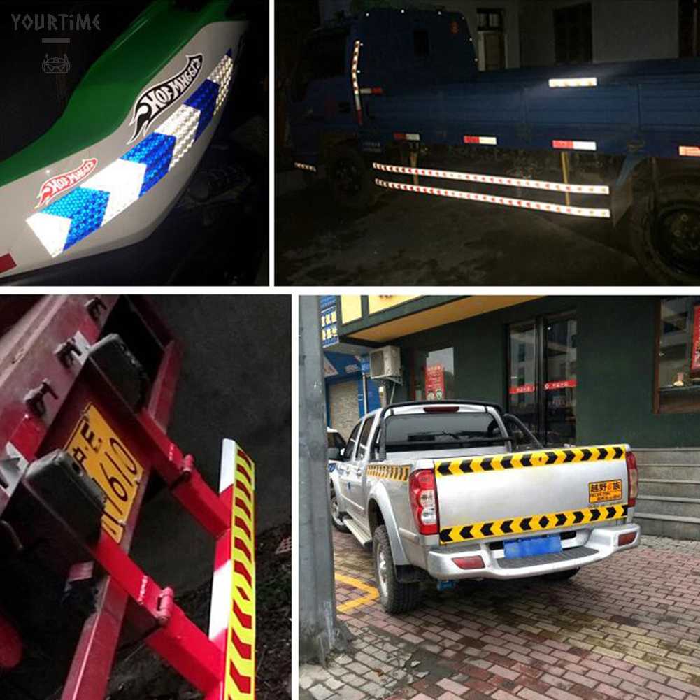 Cuộn Băng Keo Phản Quang 5x300cm In Hình Mũi Tên Cảnh Báo An Toàn Cho Xe Hơi