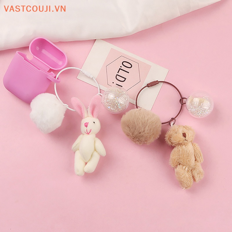 Móc Khóa Hình Gấu / Thỏ Nhồi Bông VASTJI Dễ Thương Dùng Làm Quà Tặng