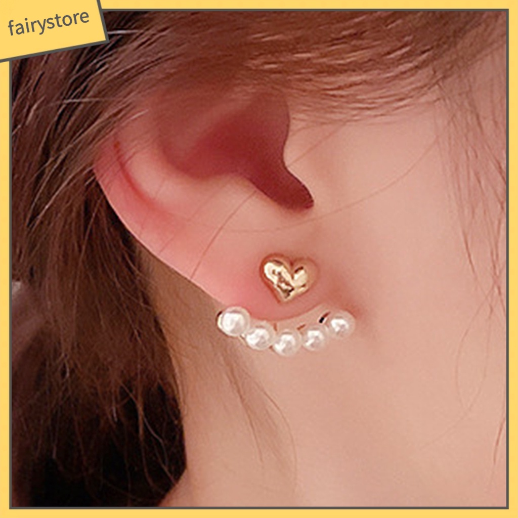 1 Đôi Khuyên Tai Hợp Kim Đính Ngọc Trai Nhân Tạo Thời Trang