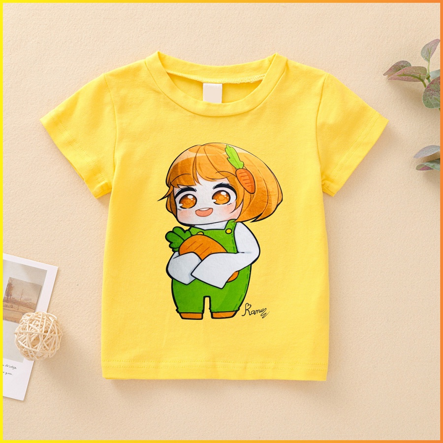 Áo thun màu vàng in hình supper hero team mèo sammy simmy phong cận siro cực ngầu cho bé