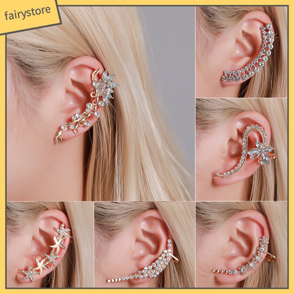 1 Khuyên Vành Tai Helix Hình Hoa Bướm Đính Đá Cho Nữ