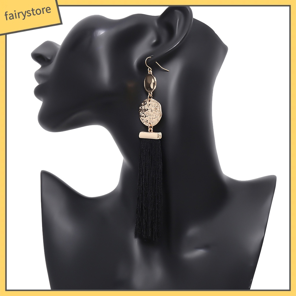 Bông Tai Tua Rua Dáng Dài Phong Cách Bohemia Thời Trang Dự Tiệc Cho Nữ