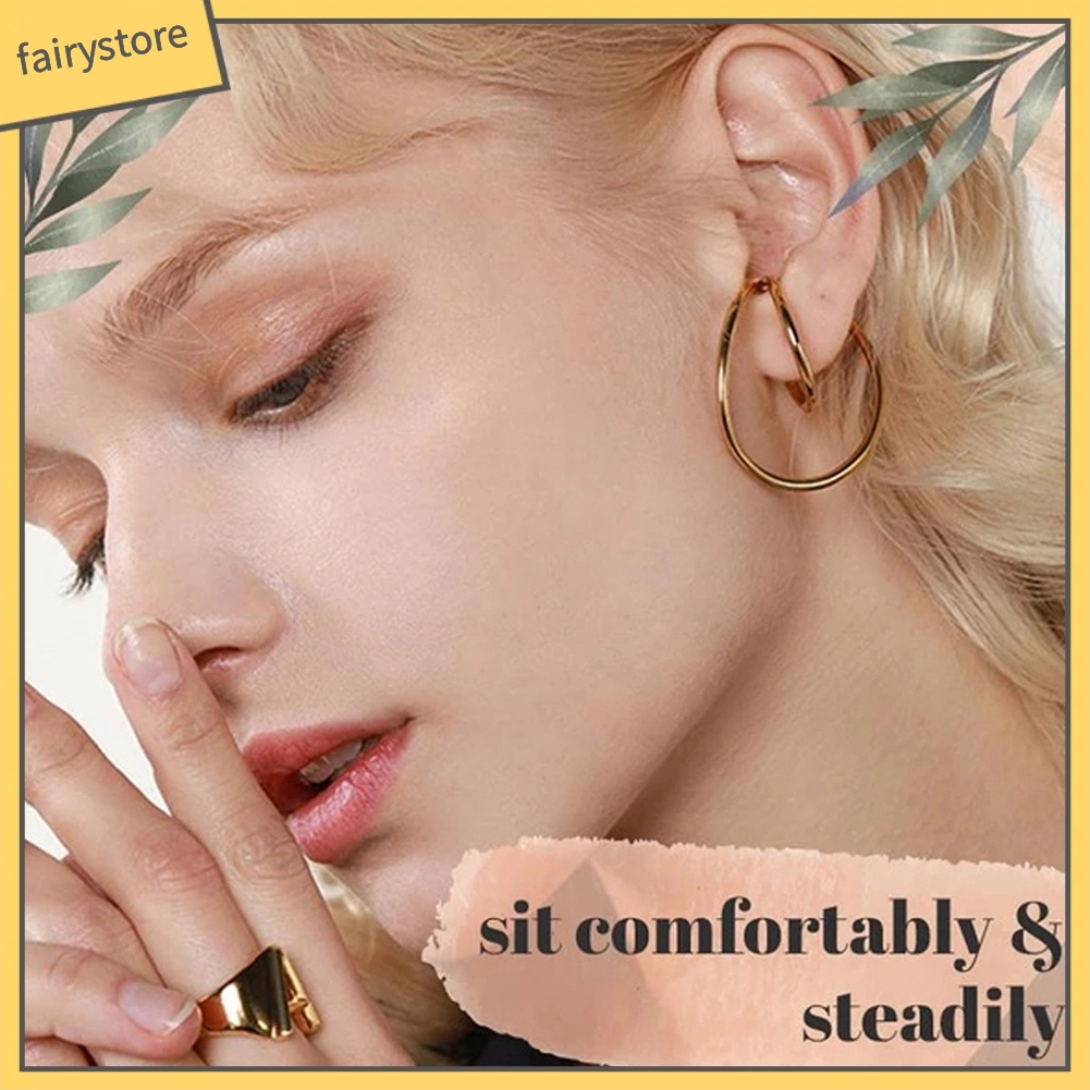 Khuyên Kẹp Vành Tai Họa Tiết Hình Học Phong Cách Vintage