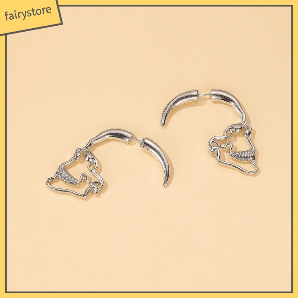 Bông Tai Hình Đầu Lâu Phong Cách Punk Cổ Điển Dành Cho Nữ