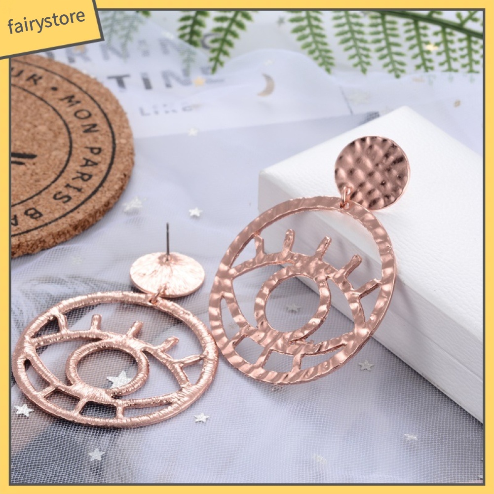 Bông Tai Hình Đôi Mắt Thiết Kế Đục Lỗ Thời Trang Cho Nữ