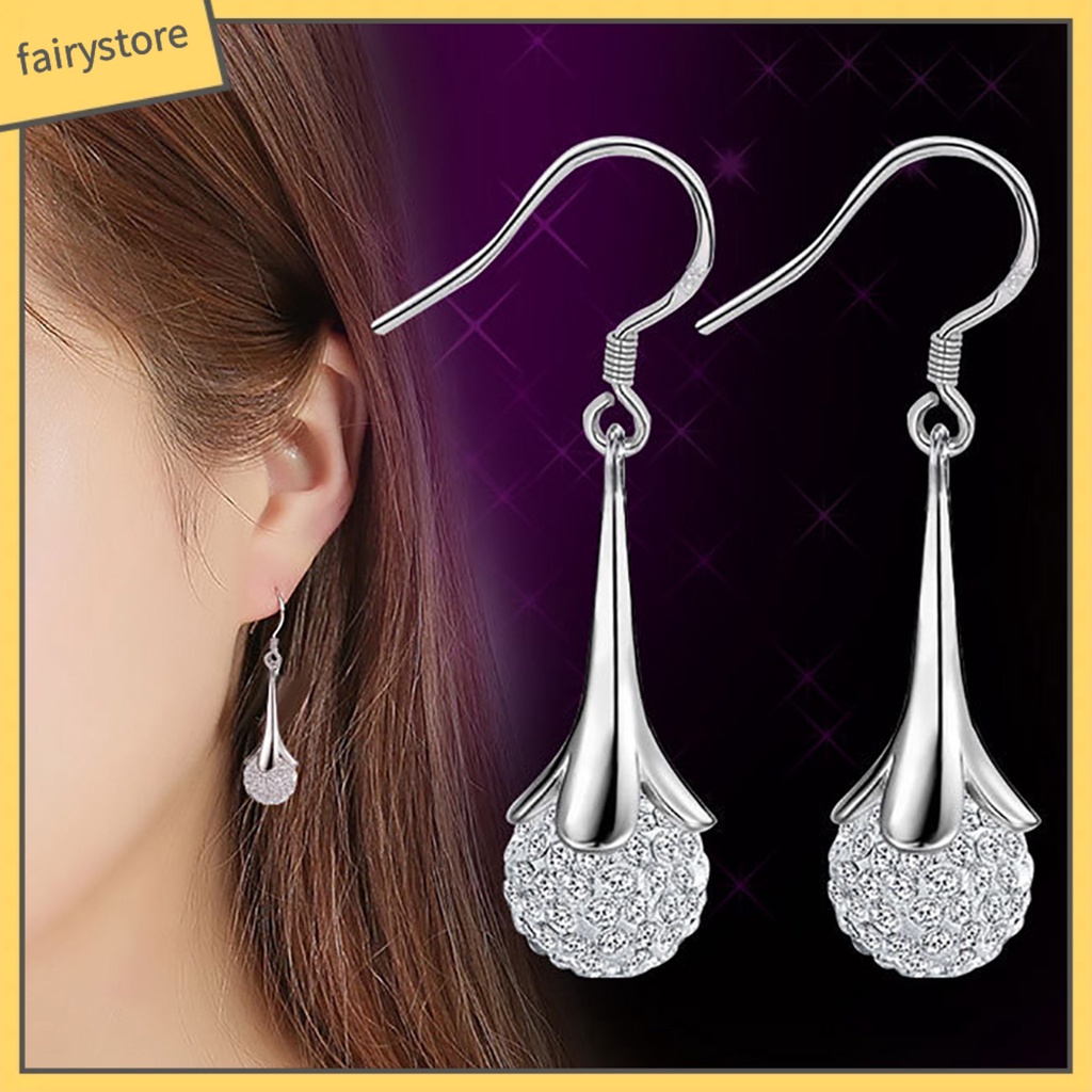 [FRO] Bông Tai Dạng Móc Hình Hoa Kèn Trumpet Dài Quyến Rũ Chống Rỉ Sét Cho Nữ Dự Tiệc