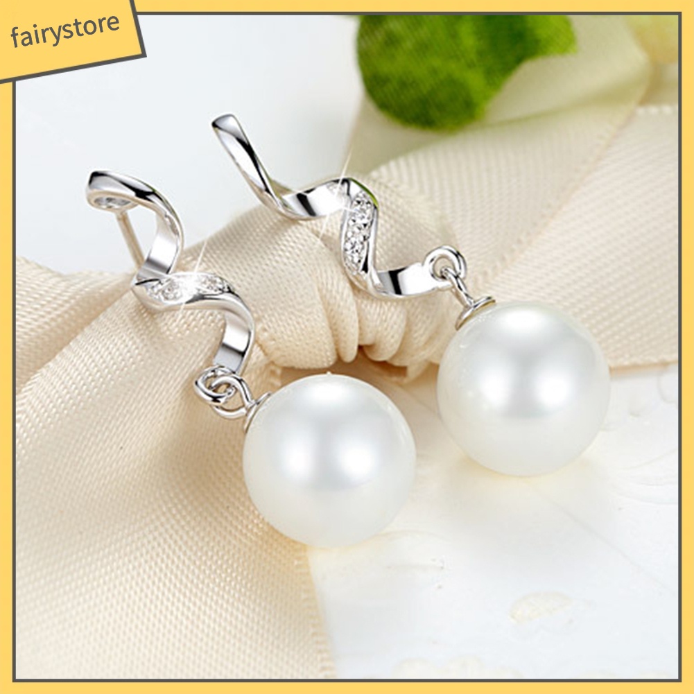 Khuyên Tai Dáng Dài Đính Đá Và Ngọc Trai Nhân Tạo Thời Trang