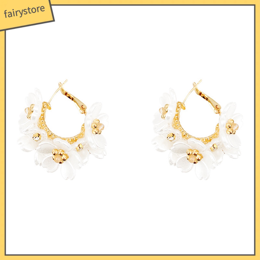 1 Đôi Bông Tai Hình Cánh Hoa Anh Đào Tròn Không Gây Kích Ứng Trang Trí Tai Dành Cho Cô Dâu