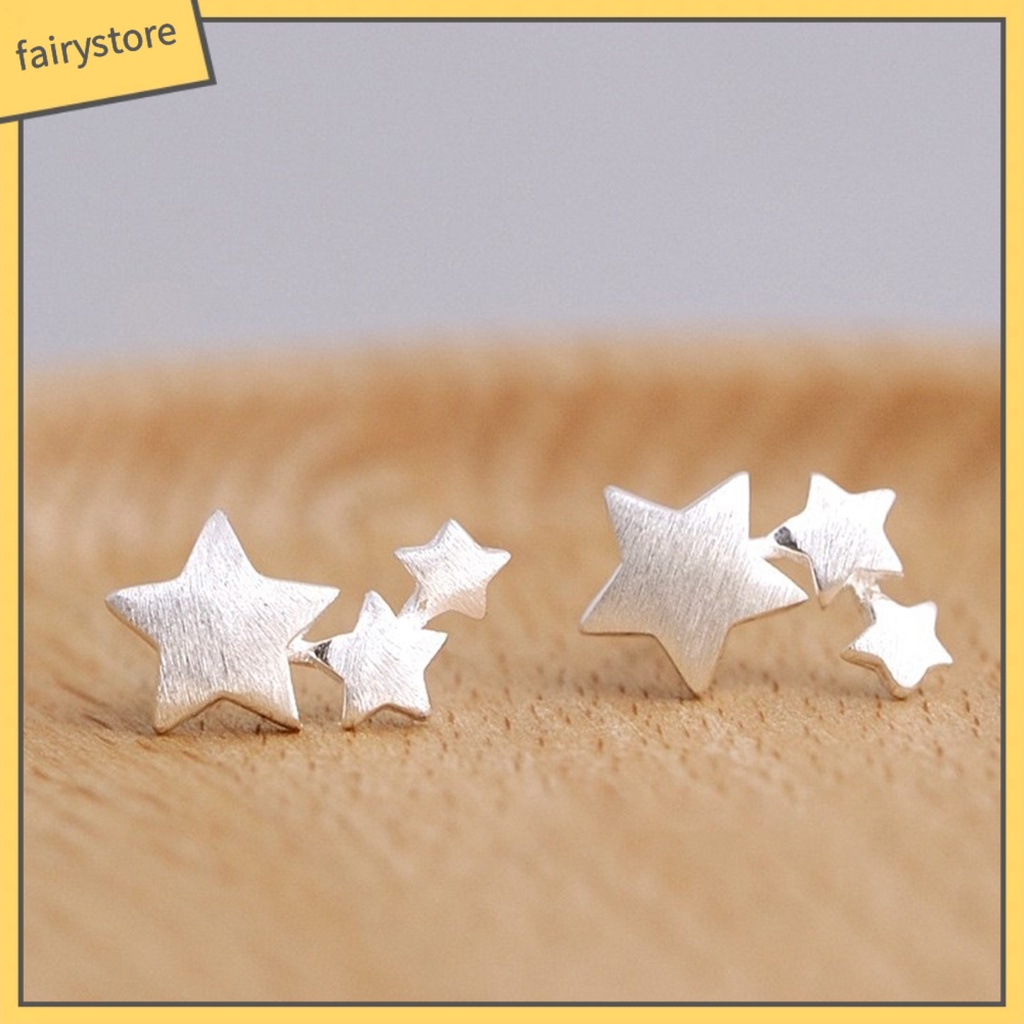 1 Đôi Bông Tai 3 Ngôi Sao Thanh Lịch Dễ Thương