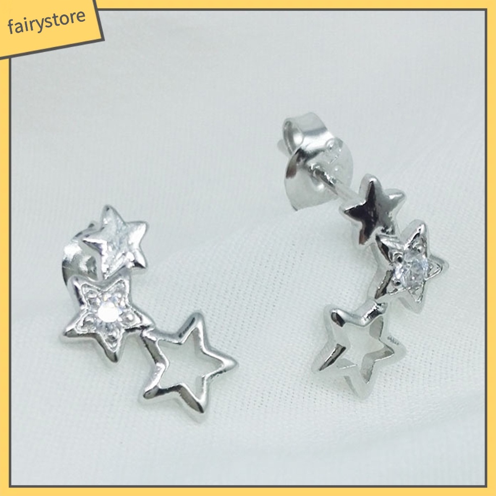 Bông Tai Hình Ngôi Sao Đính Đá Zircon Thời Trang Dành Cho Nữ