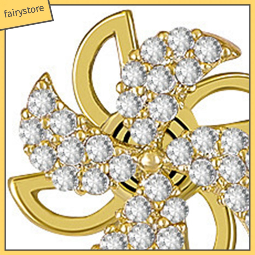 1 Đôi Bông Tai Hình Cối Xay Gió Đính Đá Zircon Sáng Tạo Dành Cho Nữ