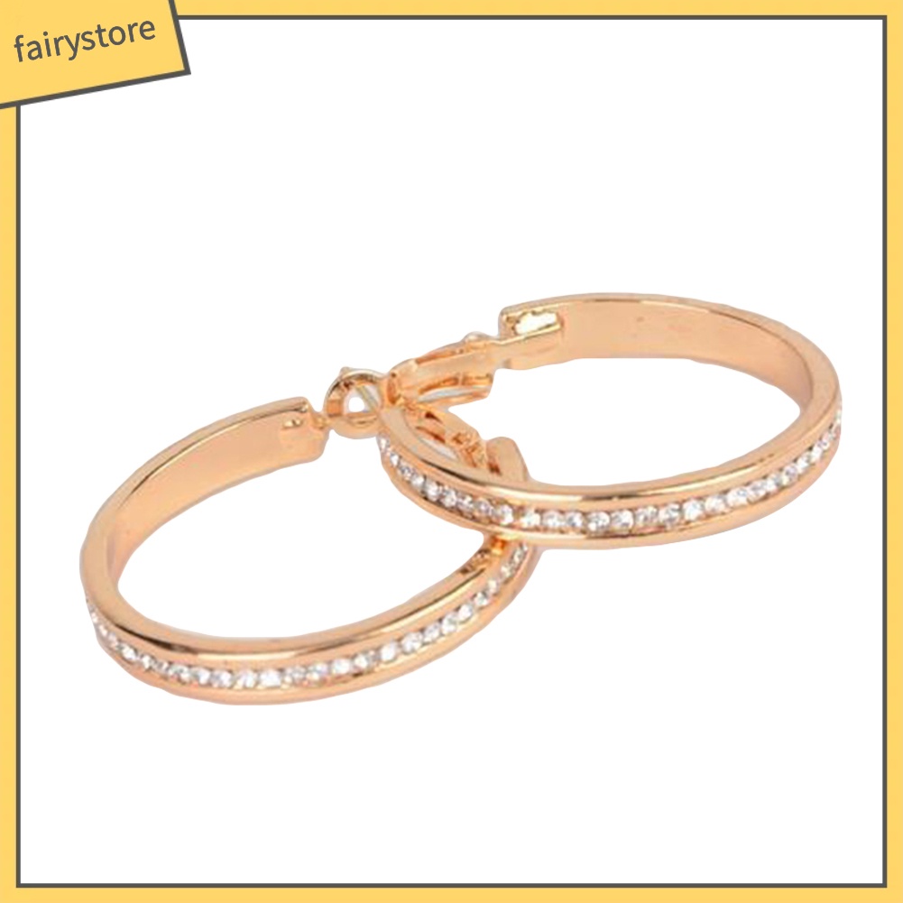 Bông Tai Dạng Vòng Tròn Lớn Đính Đá Thời Trang Dành Cho Nữ