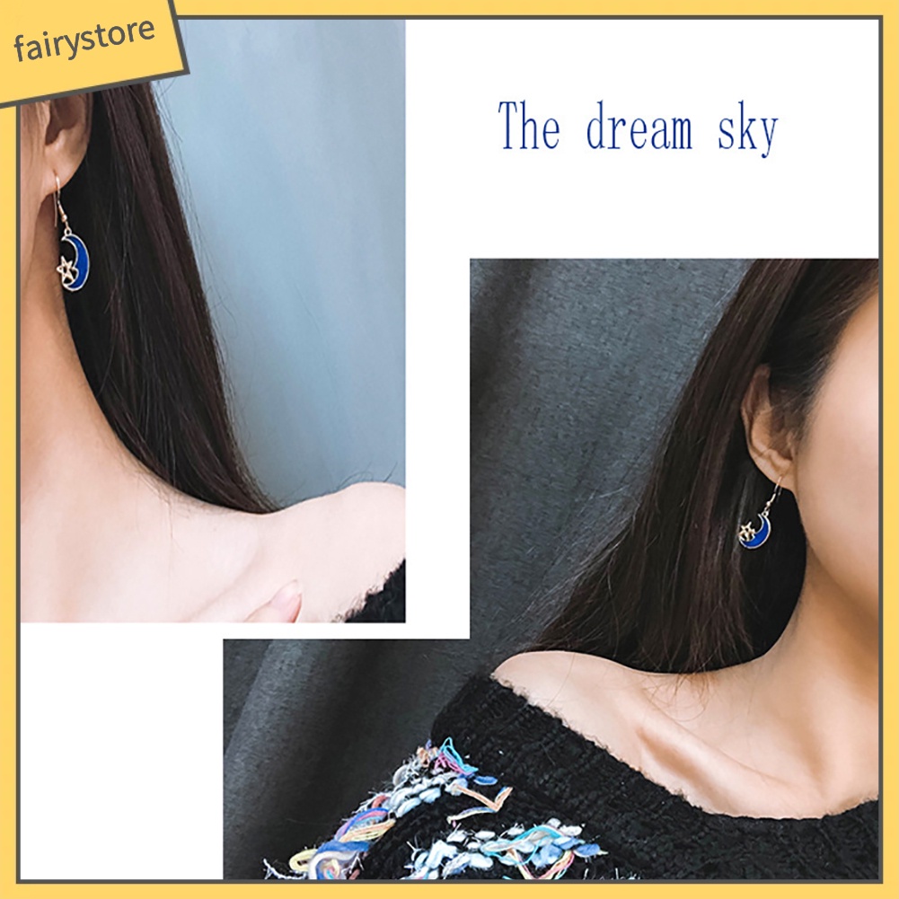 Đôi Bông Tai Hình Trăng Sao Thời Trang Cho Nữ