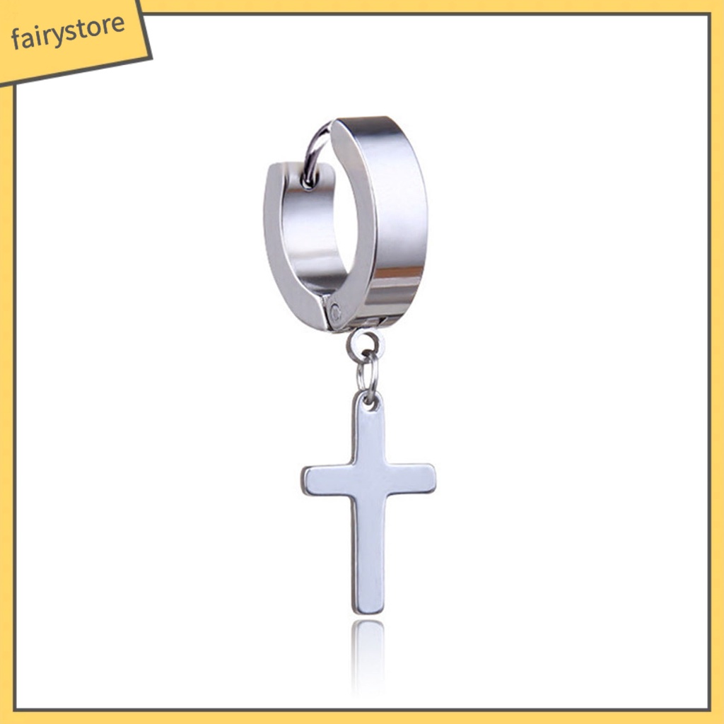 1 Khuyên Tai Dạng Vòng Lủng Lẳng Màu Sáng Đơn Giản Phong Cách Hip Hop Cho Tiệc Tùng