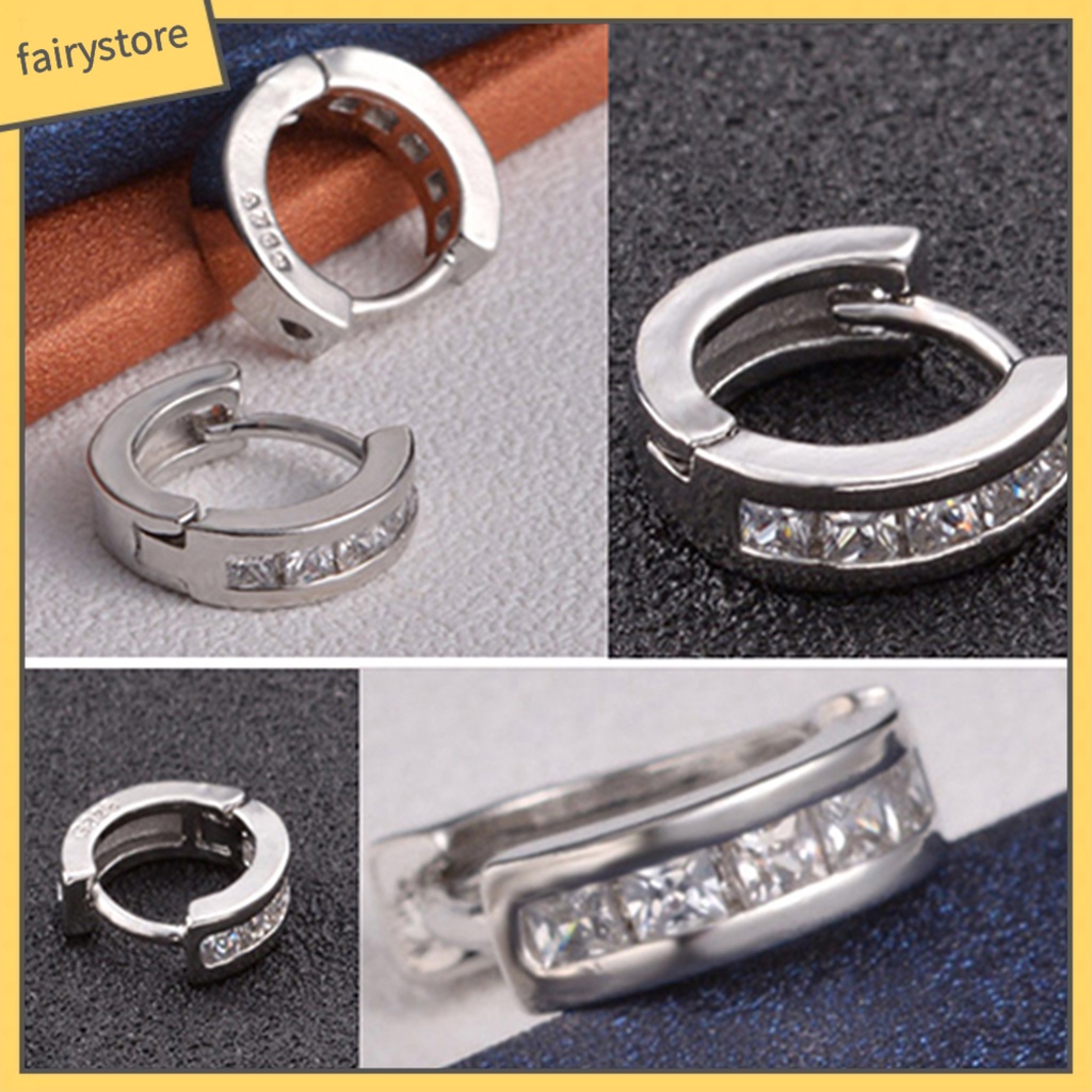 Bông Tai Mạ Bạc Đính Đá Lấp Lánh Thời Trang Dự Tiệc