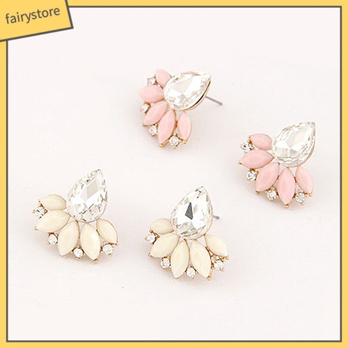 Đôi Bông Tai Hình Giọt Nước Đính Đá Thời Trang Cho Nữ