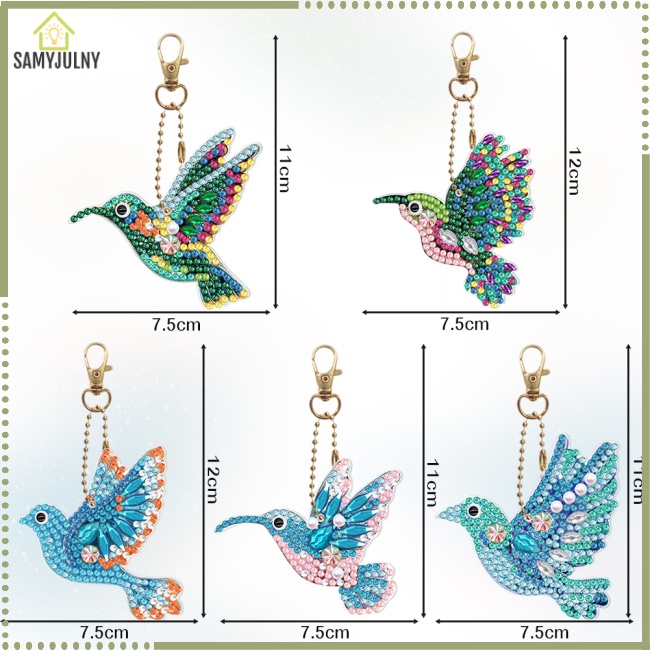 Set 10 Móc Khóa Đính Đá Nhiều Màu Sắc