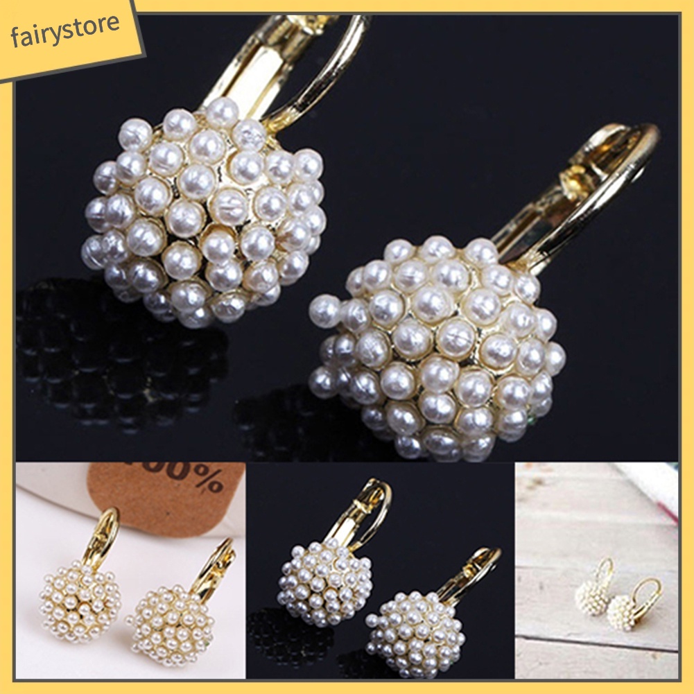 Bông Tai Đính Ngọc Trai Giả Thanh Lịch Dành Cho Cô Dâu