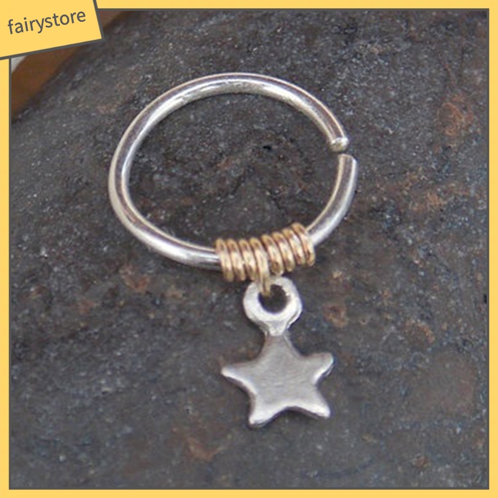 1 Khuyên Tai Tròn Đính Ngôi Sao Thời Trang