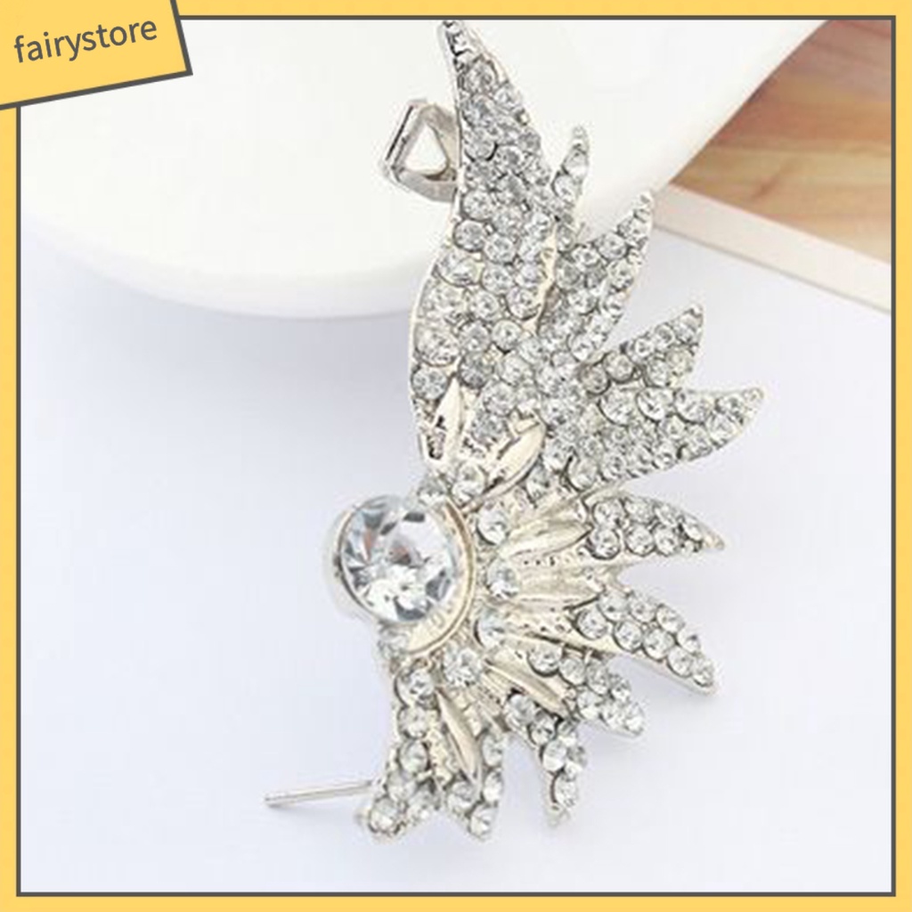 1 Khuyên Vành Tai Hình Đôi Cánh Đính Đá Thời Trang Cho Nữ