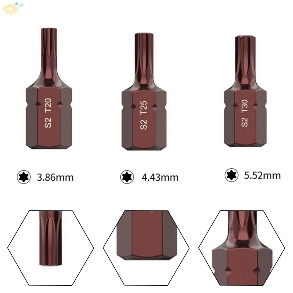 【VARSTR】Wear Resistant and Anti Corrosion Electric Screwdriver Bits T20/T25/T30 30mm Length and 10mm Bottom