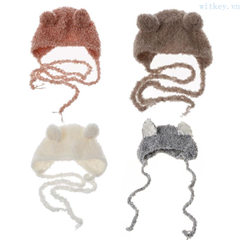 Mũ Dệt Kim Có Vành Che Tai Dùng Chụp Ảnh Cho Bé Sơ Sinh