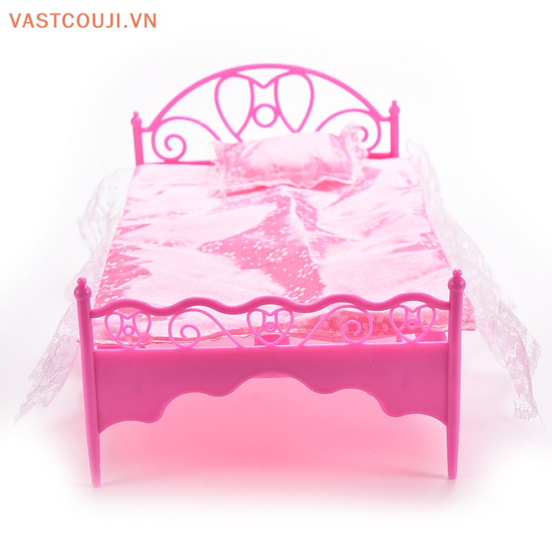 1 Bộ Giường Đơn Và Gối Cho Búp Bê VASTJI Màu Sắc Ngẫu Nhiên