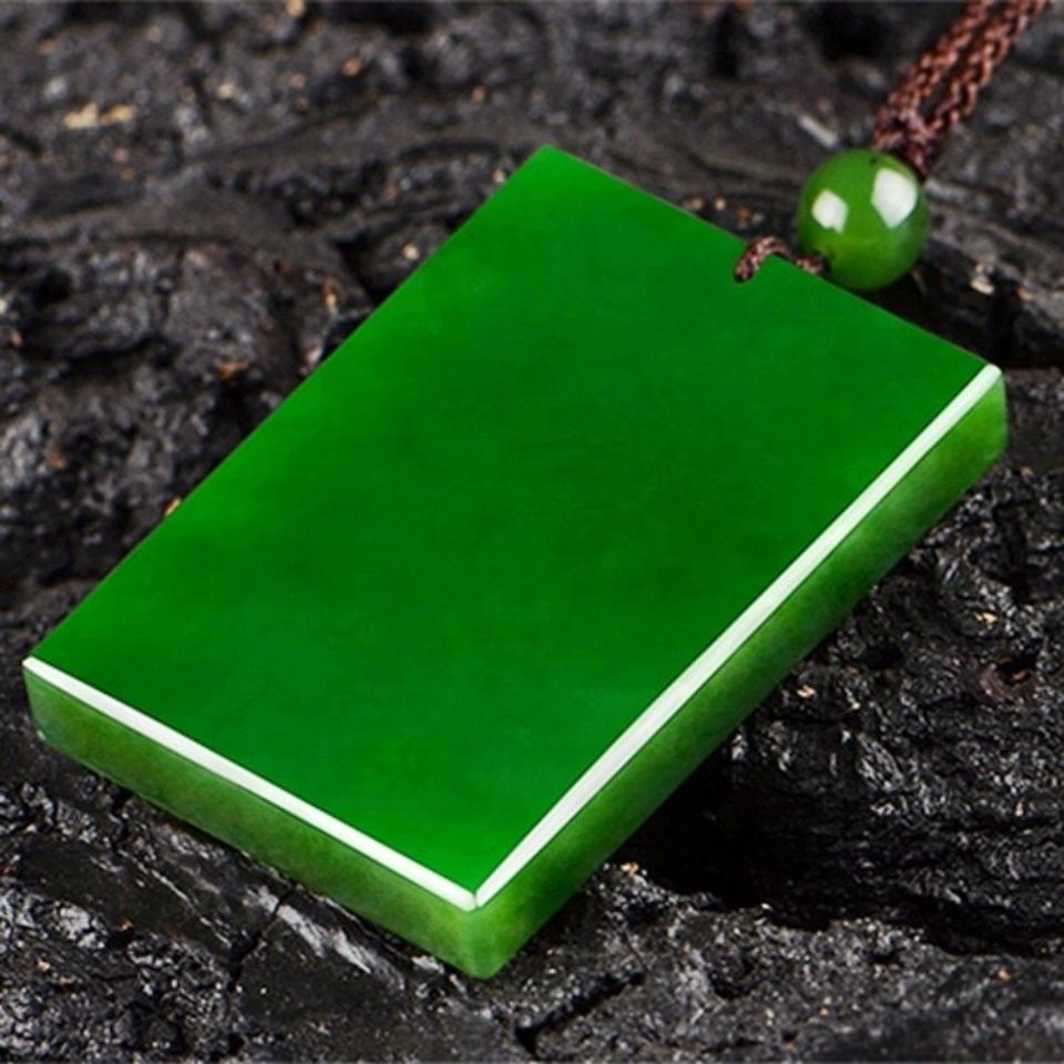 Mặt Dây Chuyền Ngọc Bích Hetian Thiên Nhiên An Toàn Không Có Thẻ An Toàn Cho Nam Và Nữ