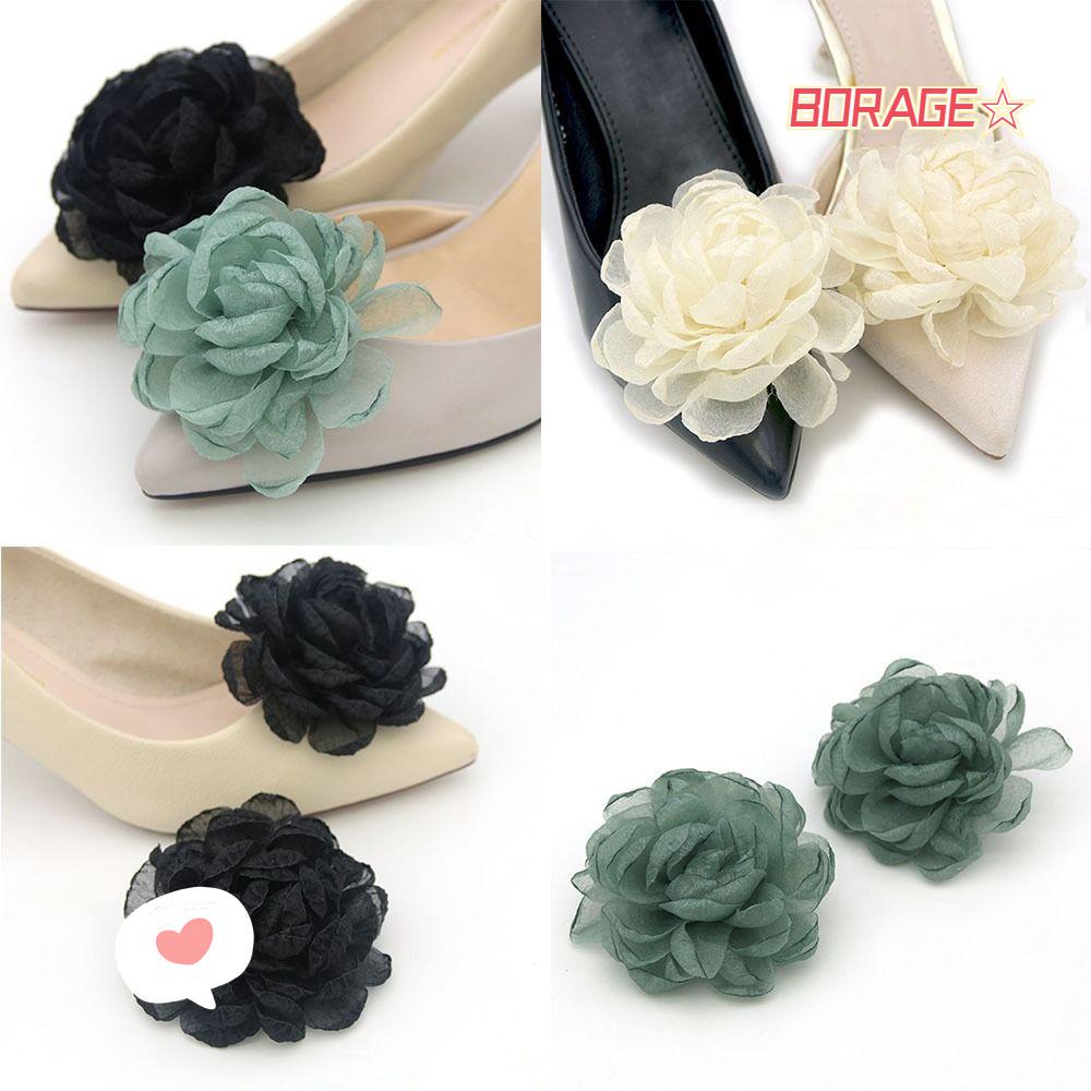 Set 2 Phụ Kiện Hoa Kẹp Giày Cao Gót Cho Cô Dâu