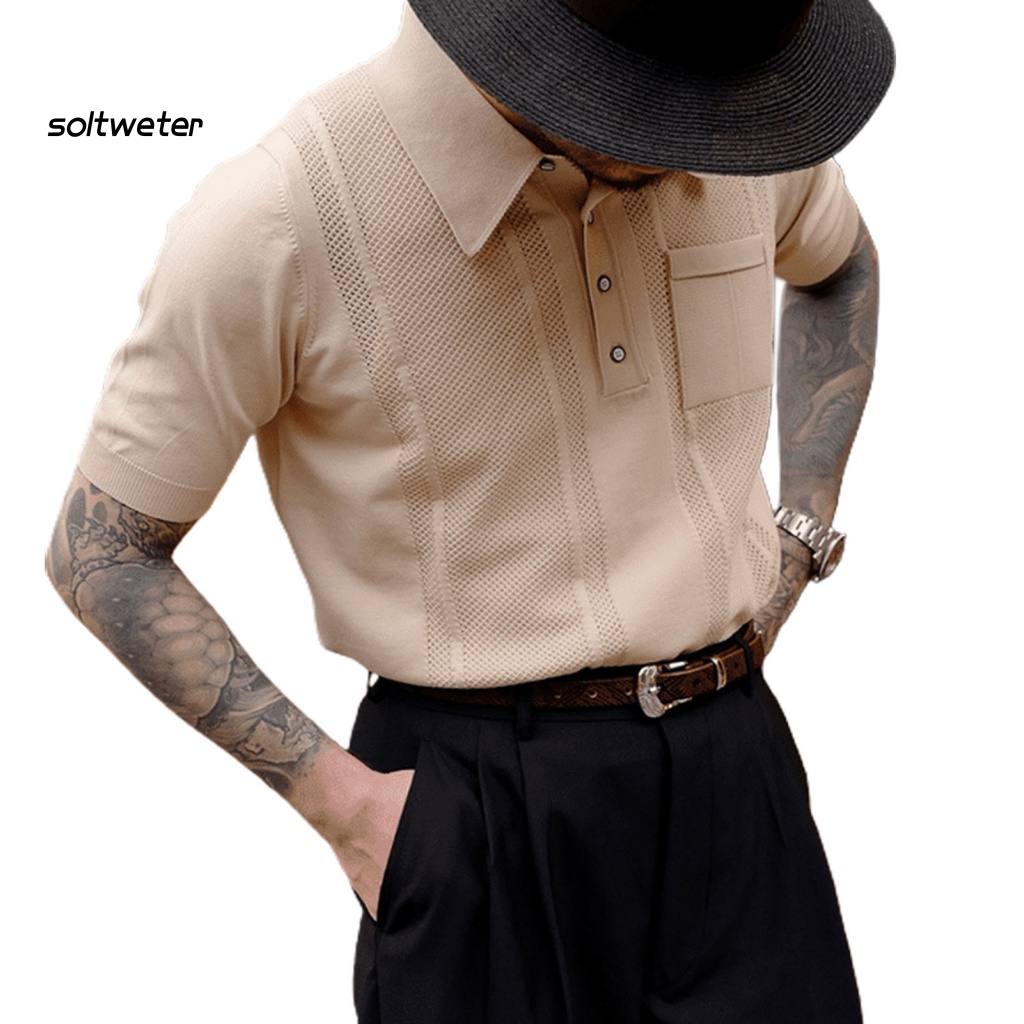 Áo Sơ Mi Tay Ngắn Cổ Bẻ Màu Trơn Thoải Mái Thời Trang Mùa Hè Cho Nam